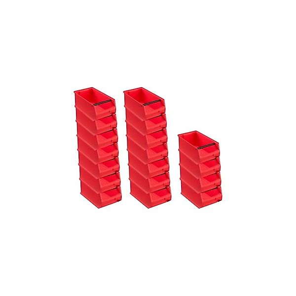 PROREGAL SuperSparSet 18x Rote Sichtlagerbox 4,1 mit Griffstange HxBxT 15 x günstig online kaufen