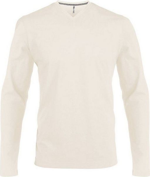 Kariban Rundhalsshirt Kariban K358 Herren V-Neck T-Shirt langarm enzymgewas günstig online kaufen
