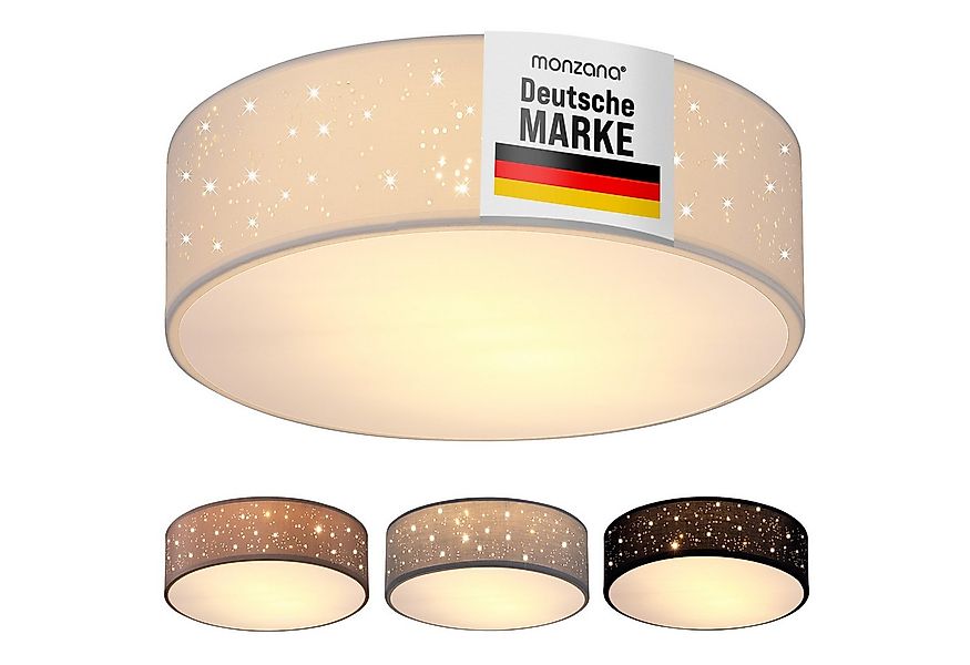 monzana Deckenleuchte, 38 cm, Sternenhimmel Rund Stoffschirm 38 cm 2-Flammi günstig online kaufen
