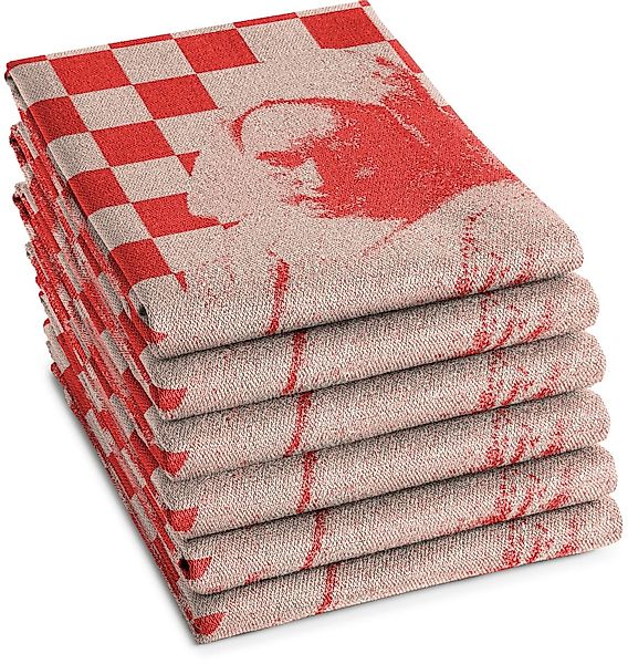 DDDDD Geschirrtuch "DDDDD Milk Maid Geschirrtuch Rot (6er-Pack)" schnell tr günstig online kaufen