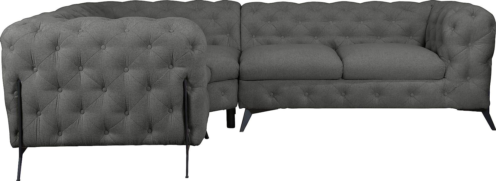 Leonique Chesterfield-Sofa Amaury L-Form, moderne Chersterfield-Optik, günstig online kaufen