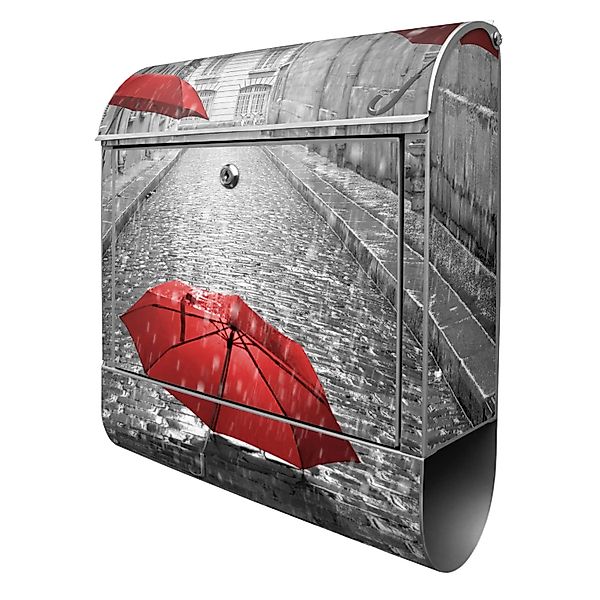 Banjado Design Briefkasten Silber Pulverbeschichtet 39x47x14cm 2 Schlüssel günstig online kaufen