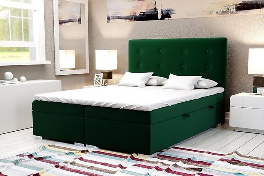 JVmoebel Bett Bett Kasten Funktion Boxspring Hotel Doppel Komplett Topper M günstig online kaufen