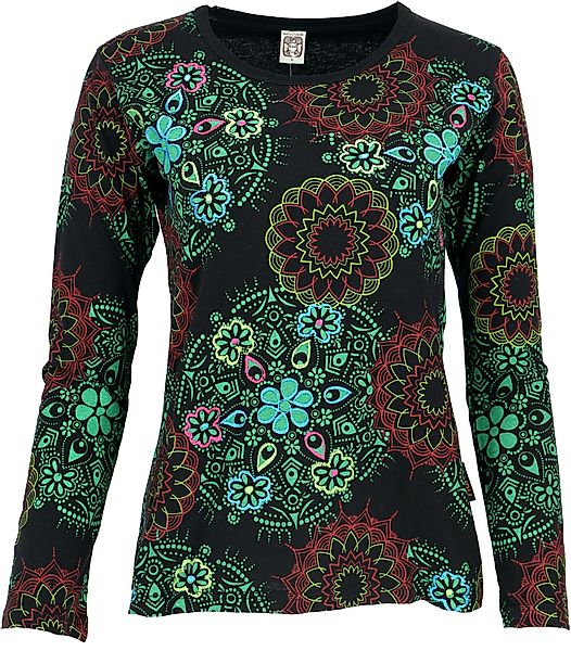 Guru-Shop Longsleeve Besticktes Langarmshirt Hippie chic günstig online kaufen