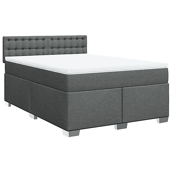 vidaXL Boxspringbett mit Matratze Dunkelgrau 160x200 cm Stoff 3288254 günstig online kaufen