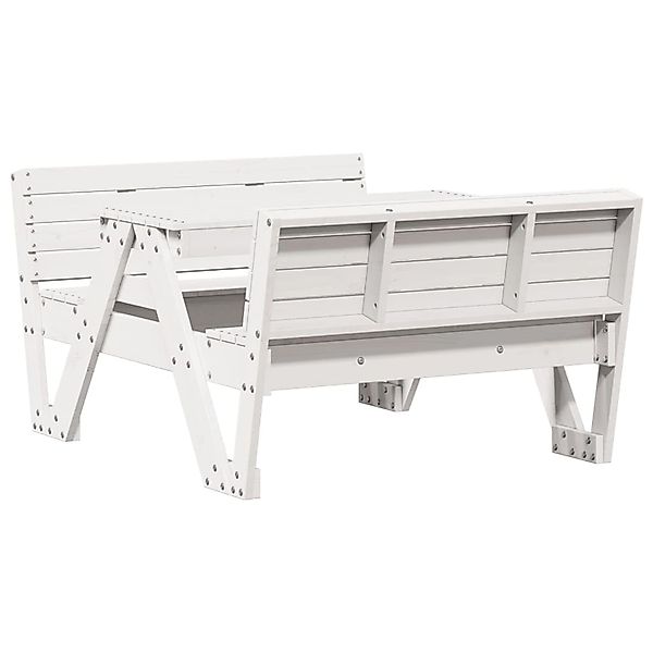 vidaXL Picknicktisch für Kinder Weiß 88x122x58 cm Massivholz Kiefer 832602 günstig online kaufen