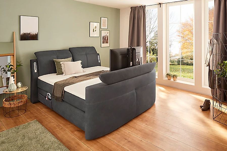 Jockenhöfer Gruppe Boxspringbett "Movie Star", mit versenkbarem TV-Lift, Fe günstig online kaufen