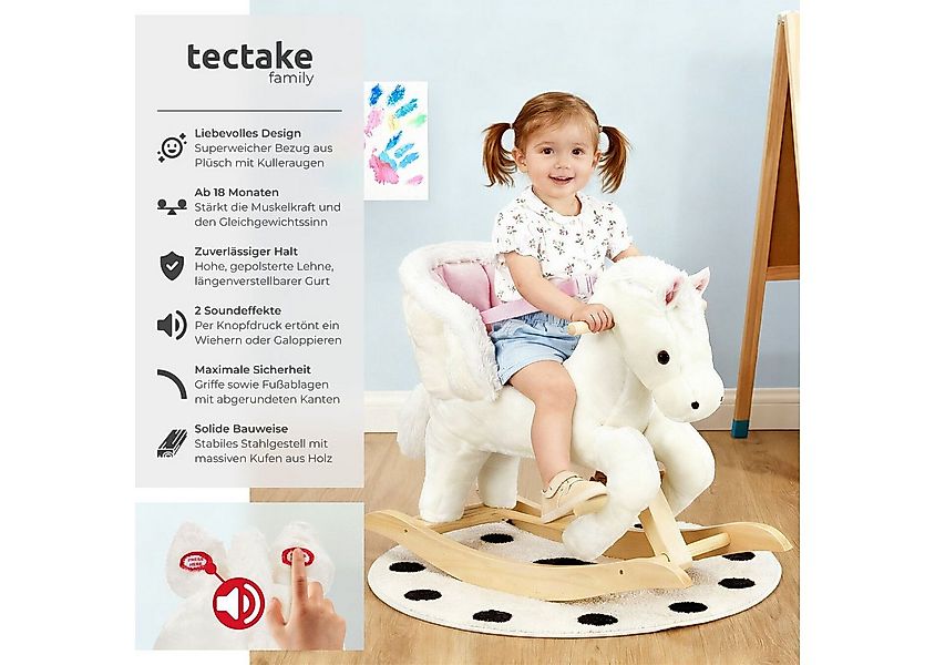 tectake Schaukelpferd, hochwertiges Design, mit 2 Soundeffekten günstig online kaufen
