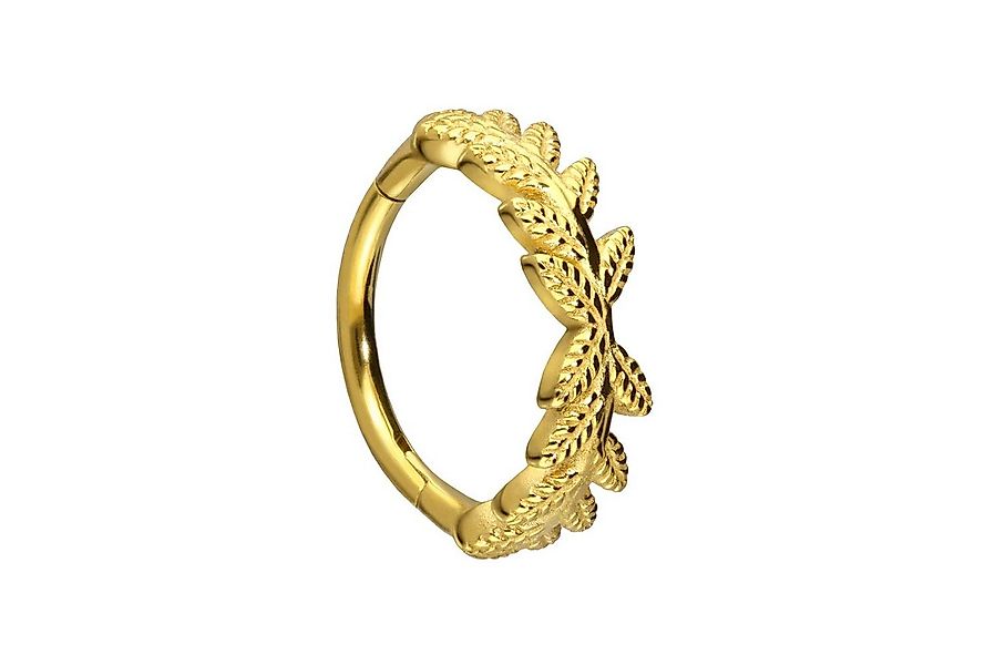 PIERCINGLINE Nasenpiercing Chirurgenstahl Segmentring Clicker BLÄTTERKRANZ günstig online kaufen
