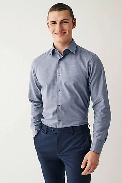 Next Langarmhemd Regular Fit Hemd aus Baumwolle, Doppelmanschetten (1-tlg) günstig online kaufen