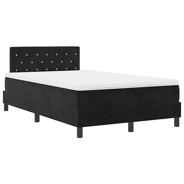vidaXL Bett Boxspringbett mit Matratze Schwarz 120x200 cm Samt (1-tlg) günstig online kaufen