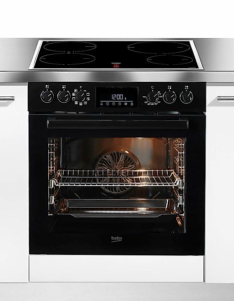 BEKO Induktions Herd-Set "BBUM17341BE" mit 2-fach-Teleskopauszug Set, Heißl günstig online kaufen