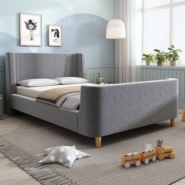 OKWISH Polsterbett mit kosmischem Muster (Kinderbett,Einzelbett, günstig online kaufen