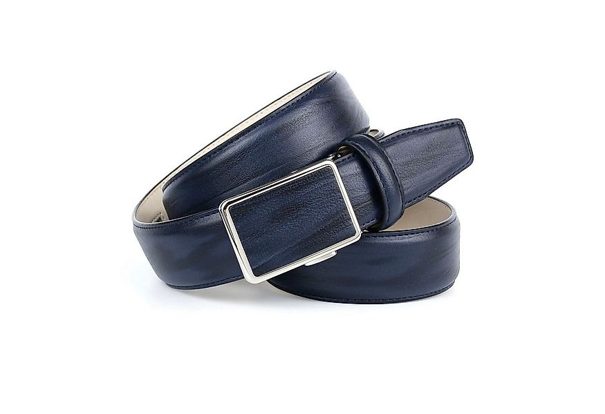 Anthoni Crown Ledergürtel in angesagter Marineblau Farbe günstig online kaufen