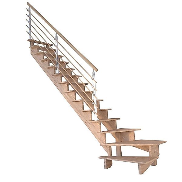 Treppe Lindos Eiche Gewendelt L 100 cm Design-Geländer-Holzstäbe FSC® günstig online kaufen