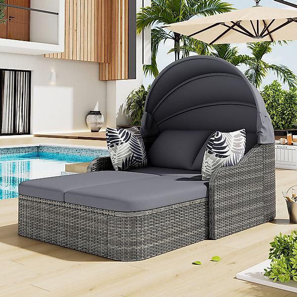 Flieks Gartenlounge-Set, Balkonset Polyrattan 2-Sitzer Gartenmöbel günstig online kaufen
