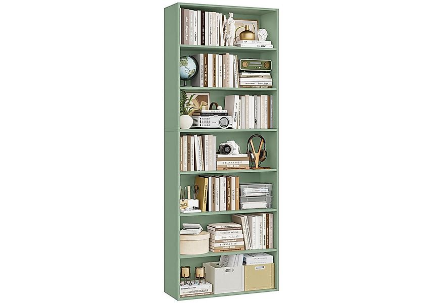 Homfa Bücherregal, 210cm Standregal, Bücherschrank mit 7 Fächern, grün günstig online kaufen