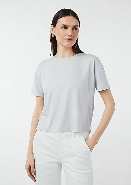 comma Kurzarmshirt T-Shirt Kurzes T-Shirt im Relaxed Fit mit Label-Print un günstig online kaufen