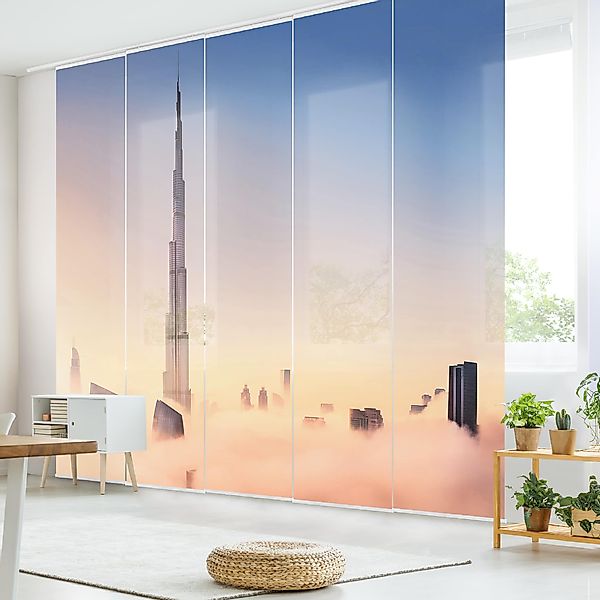 Schiebegardine Set Himmlische Skyline von Dubai günstig online kaufen