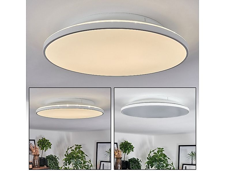 hofstein Deckenleuchte runde Deckenlampe aus Kunststoff in Weiß, ohne Leuch günstig online kaufen