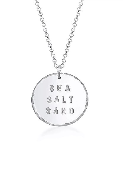 Elli Kette mit Anhänger "Sommer Sea Salt Sand Wording Plättchen 925 Silber" günstig online kaufen