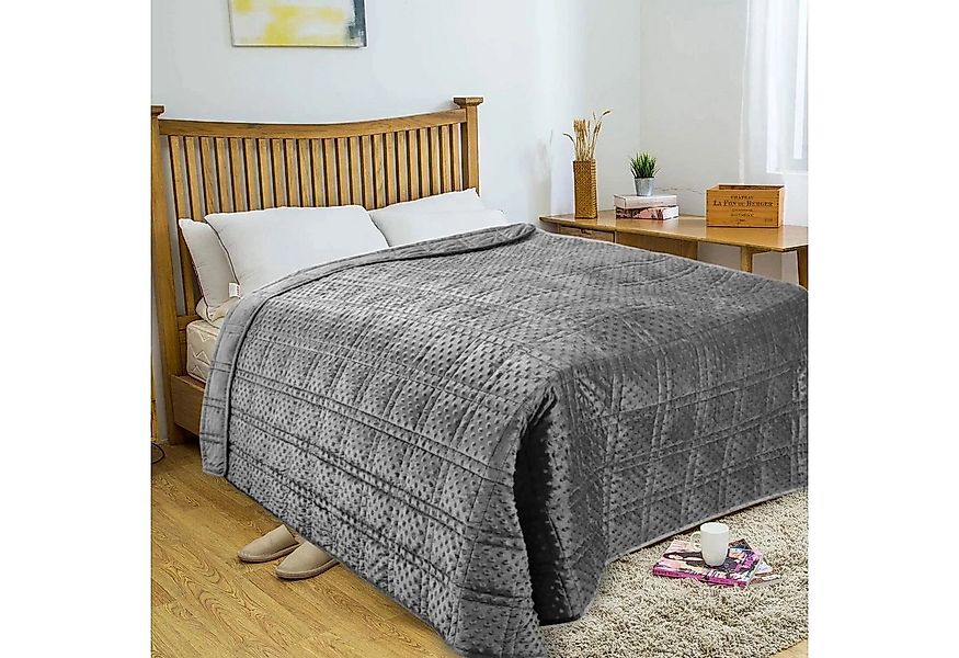 Purpurra Gewichtsdecke Relief 7kg 152cm x200cm für Erwachsene, Grau, 152cm günstig online kaufen