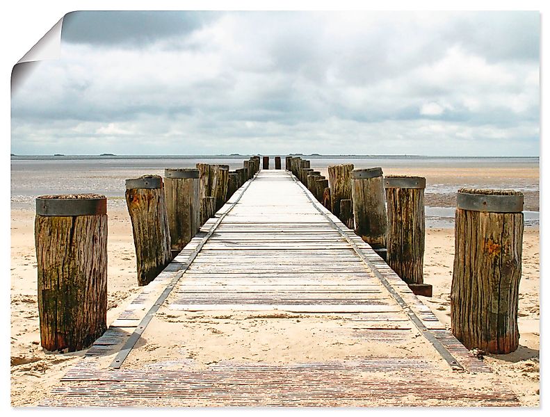 Artland Wandbild "Steg ins Watt", Strand, (1 St.), als Alubild, Outdoorbild günstig online kaufen