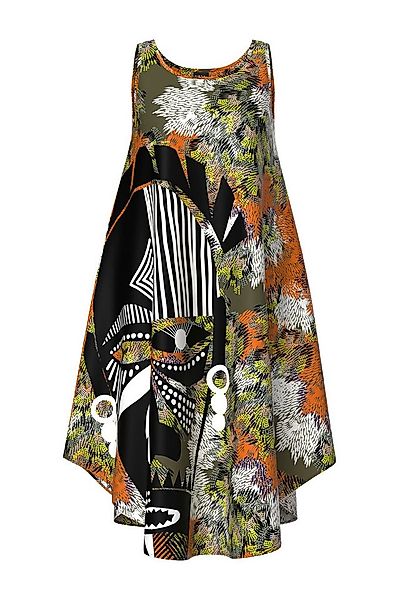 Ulla Popken Maxikleid Midikleid Maske A-Linie Rundhals ärmellos günstig online kaufen