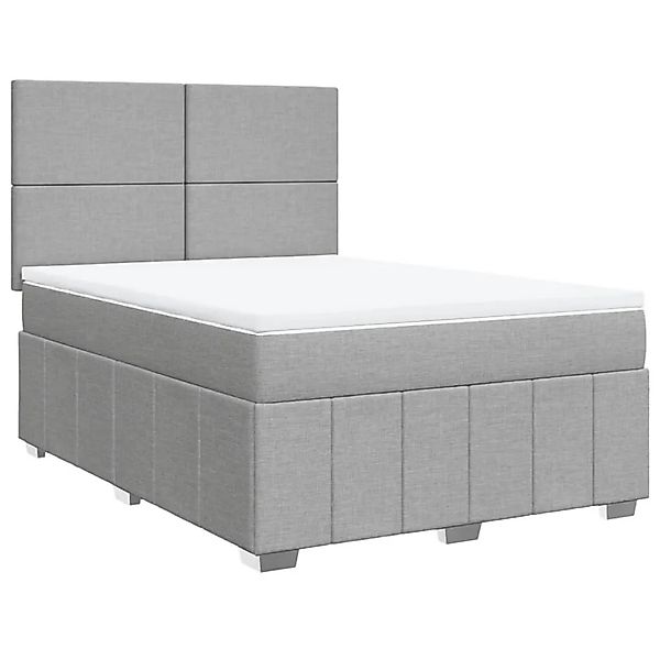 vidaXL Boxspringbett mit Matratze Hellgrau 140x200 cm Stoff 3293984 günstig online kaufen