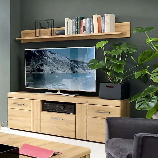 TV Kombination, Fernsehschrank und Wandboard, in Grandson Eiche Nb. CARIATI günstig online kaufen