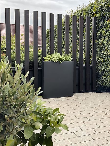 VIVANNO Pflanzkübel pulverbeschichtetes Stahlblech ELEMENTO Kasten - Schwar günstig online kaufen