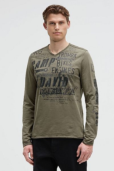 CAMP DAVID V-Shirt mit offenen Kanten günstig online kaufen