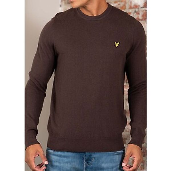 Lyle & Scott  Pullover Cotton merino crew neck jumper - espresso günstig online kaufen
