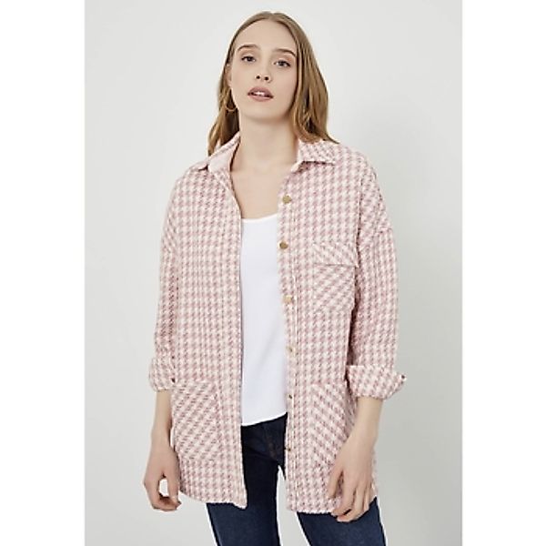 Just Like You  Jacken Rosafarbene, cremefarbene, übergroße Hemdjacke aus Tw günstig online kaufen