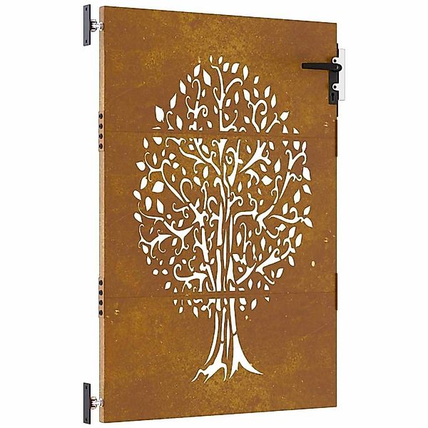 vidaXL Gartentor 85x125 cm Cortenstahl Baum-Design 153210 günstig online kaufen