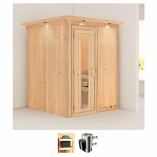 Karibu Sauna »Milaja«, 3,6-kW-Plug & Play Ofen mit integrierter Steuerung günstig online kaufen