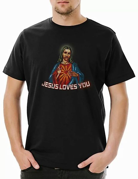 Urban Backwoods Print-Shirt Jesus Loves You Herren T-Shirt Religion Christs günstig online kaufen