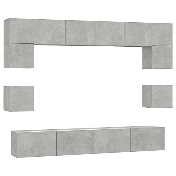 VidaXL 8-tlg. TV-Schrank-Set Betongrau Holzwerkstoff 1 günstig online kaufen