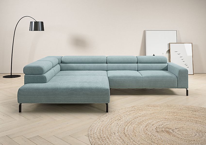 Home affaire Ecksofa »Antonelli, L-Form, inkl. Kopfteilverstellung, Breite günstig online kaufen