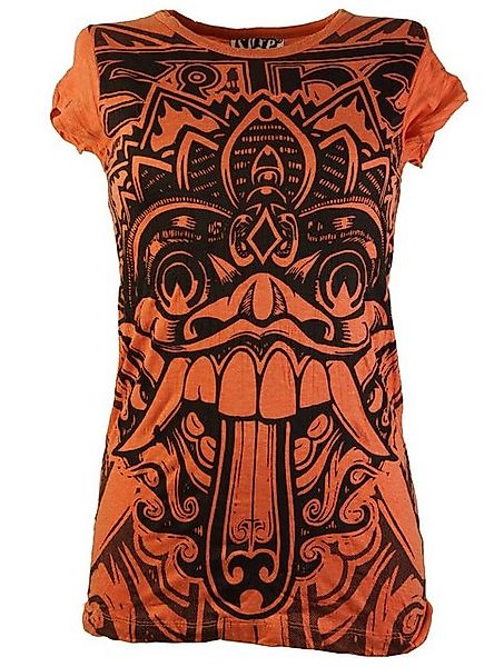 Guru-Shop T-Shirt Sure T-Shirt Dragon - orange Goa Style, alternative Bekle günstig online kaufen