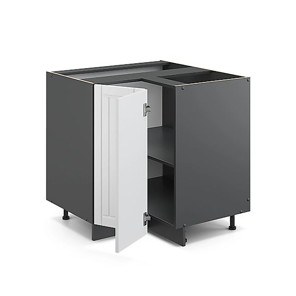 Vicco Eckunterschrank Fame-Line Weiß Landhaus/Anthrazit 81 cm AP Eiche günstig online kaufen