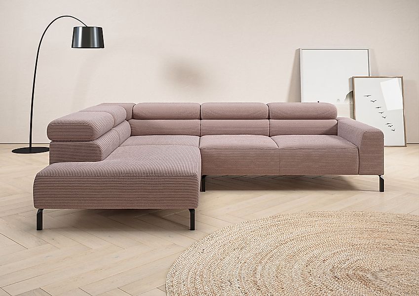 Places of Style Ecksofa "Antonelli, L-Form, inkl. Kopfteilverstellung, Brei günstig online kaufen