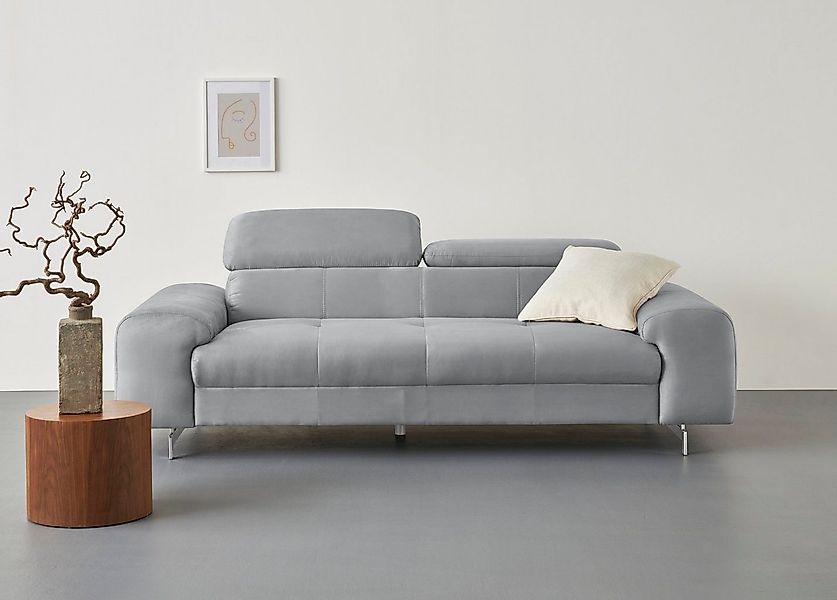 COTTA 3-Sitzer Chef, Big-Sofa mit Kopfteilverstellung, edle Metallkufen günstig online kaufen
