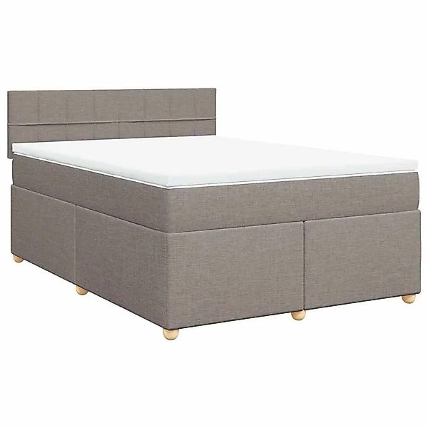 vidaXL Boxspringbett mit Matratze Taupe 140x190 cm Stoff 3286679 günstig online kaufen