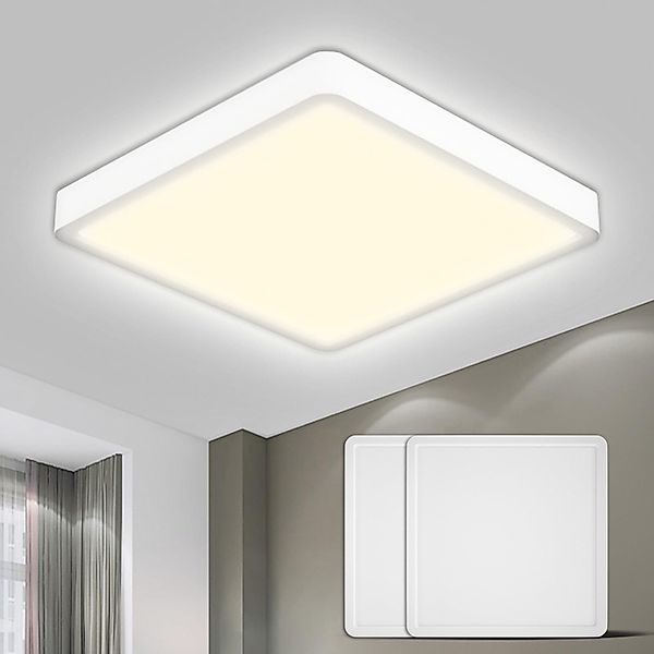 LQWELL Deckenleuchte LED Deckenlampe,Badlampe Quadrat Flach günstig online kaufen