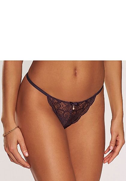 LASCANA String Nikoletta aus floraler Spitze mit Accessoire in Perlenoptik günstig online kaufen