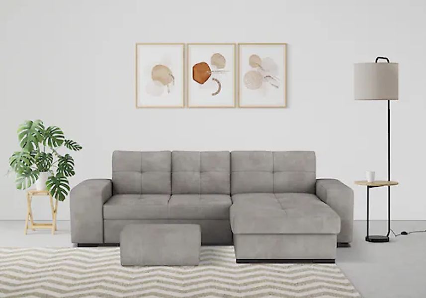 COTTA Ecksofa »Mattina L-Form«, mit Hocker, wahlweise mit Bettfunktion & Be günstig online kaufen