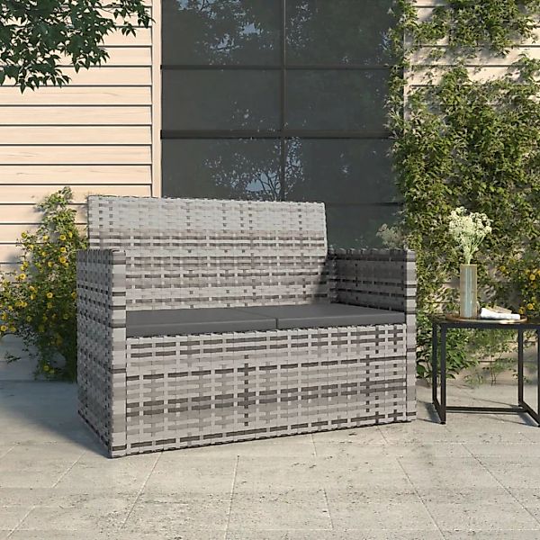 Vidaxl Gartenbank Mit Kissen Grau 105 Cm Poly Rattan günstig online kaufen