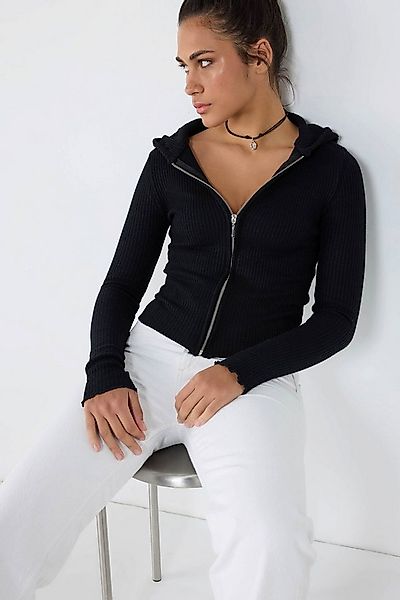 No Matter What Blusenjacke Strickcardigan mit Kapuze und Reißverschluss günstig online kaufen