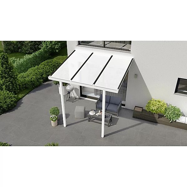 Terrassenüberdachung Basic 300 cm x 300 cm Weiß PC Opal günstig online kaufen